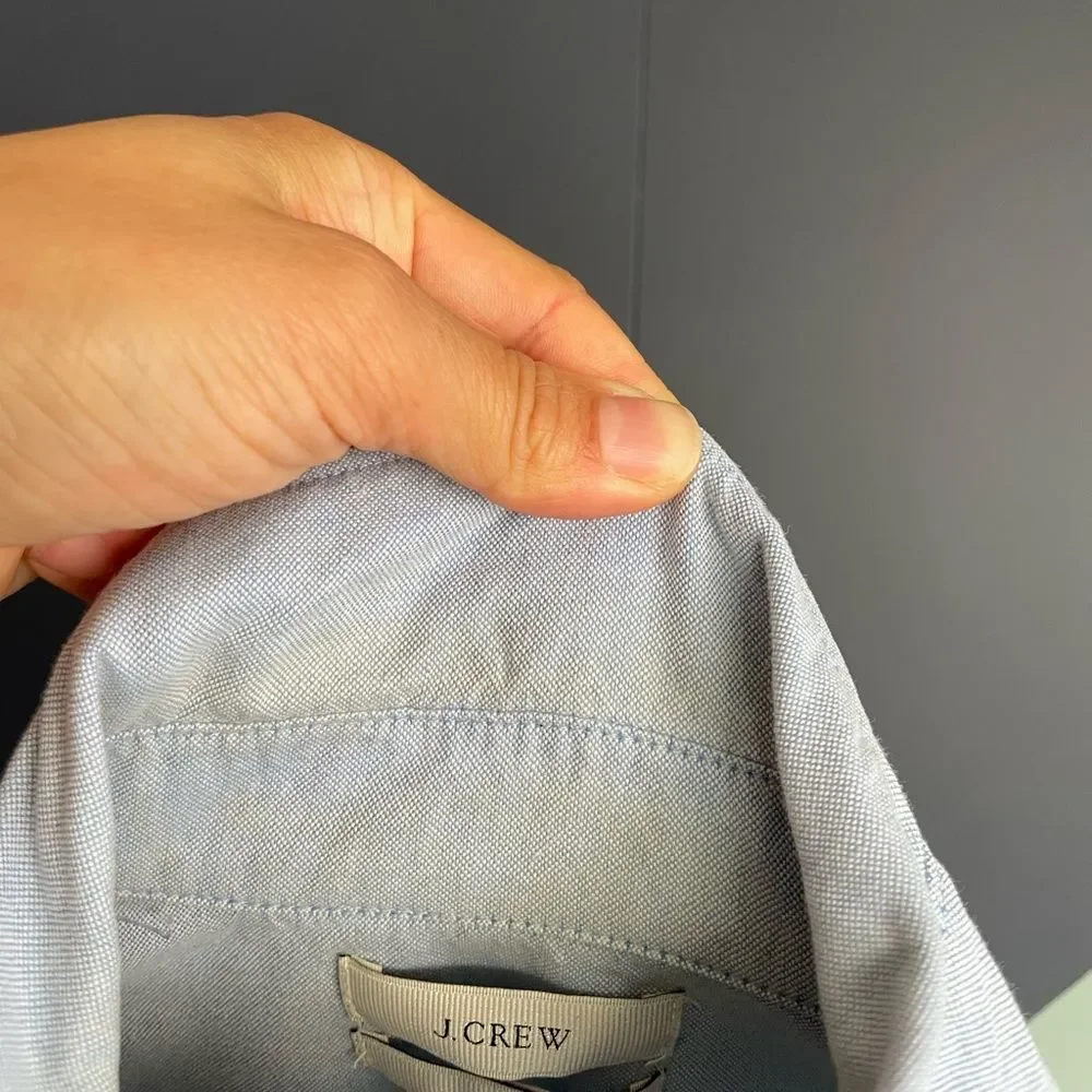 J Crew Blue Colorblock Boy Fit Oxford, Sz 0, Fits XS